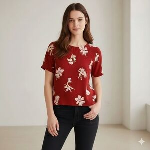 Madewell Bird Of Paradise Button Back Cropped Shirt